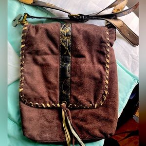 Velvety Brown Crossbody Satchel